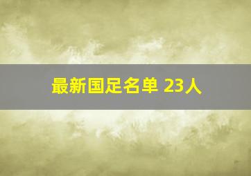 最新国足名单 23人